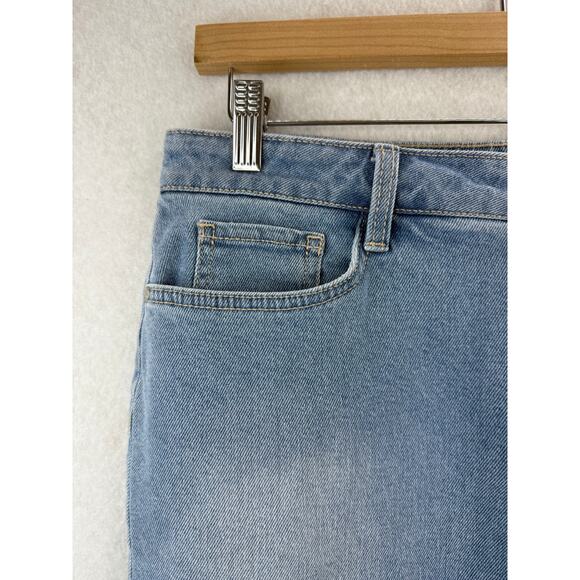 A.N.A Light Wash Denim Jean Mini Skirt Sz 14 Beachy Western Feminine Classic - Picture 3 of 10